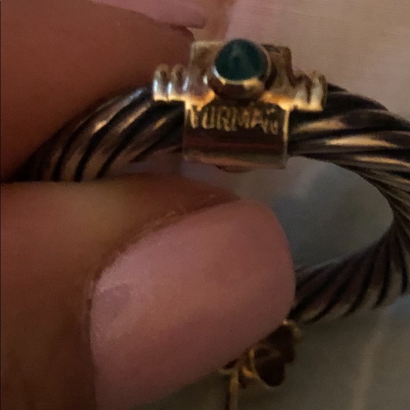 David Yurman 14K Sterling Gemstone Cable Earrings - Picture 7 of 12